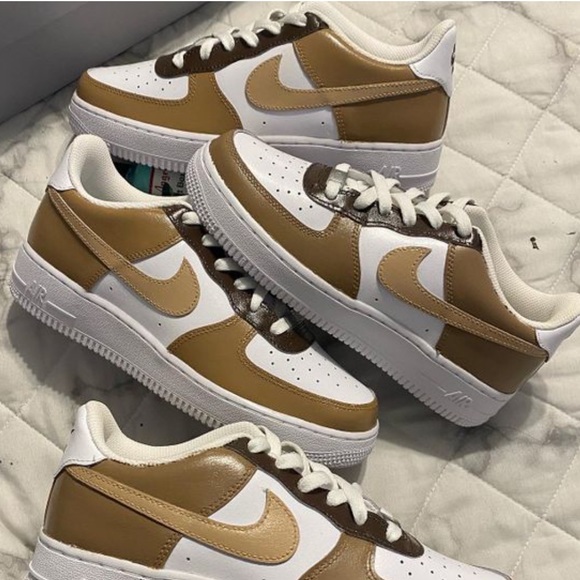 Nike Shoes - Brown Nike Air Force 1s custom